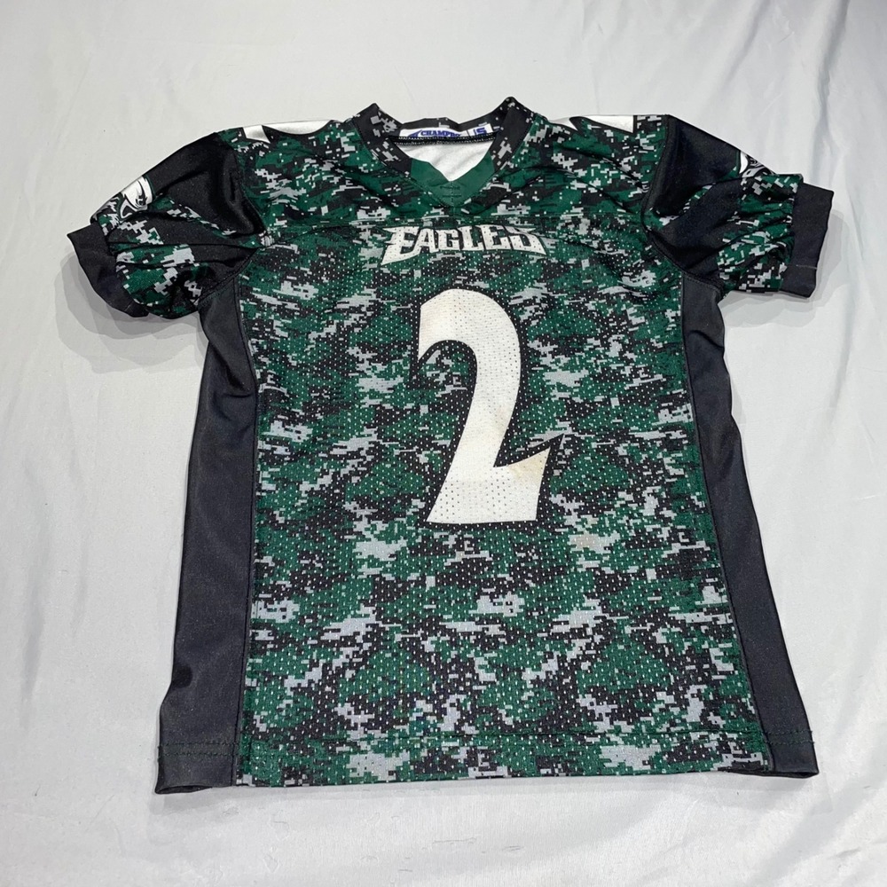 Champro Eagles Football Jersey Youth‎ Small Green Black Digital Camo Number 2